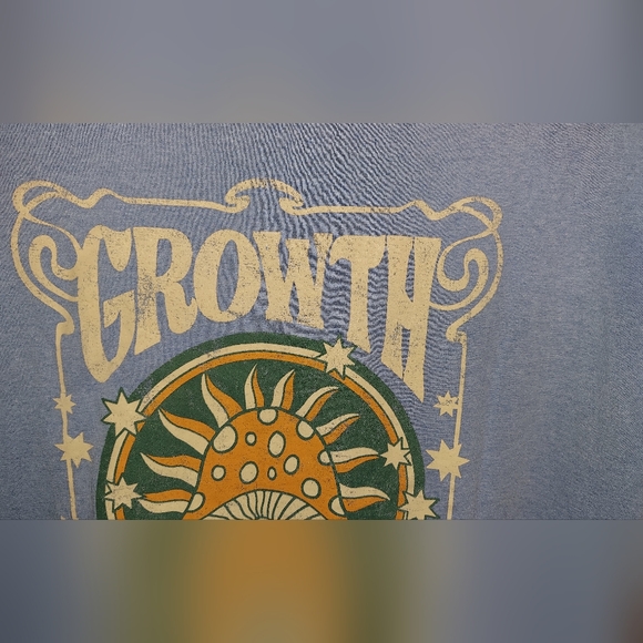 Mushroom! Growth Renewal Men's Or Womens size Medium Blue Psychedelic Hippies - Picture 2 of 6